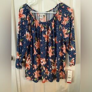 Floral Navy Top